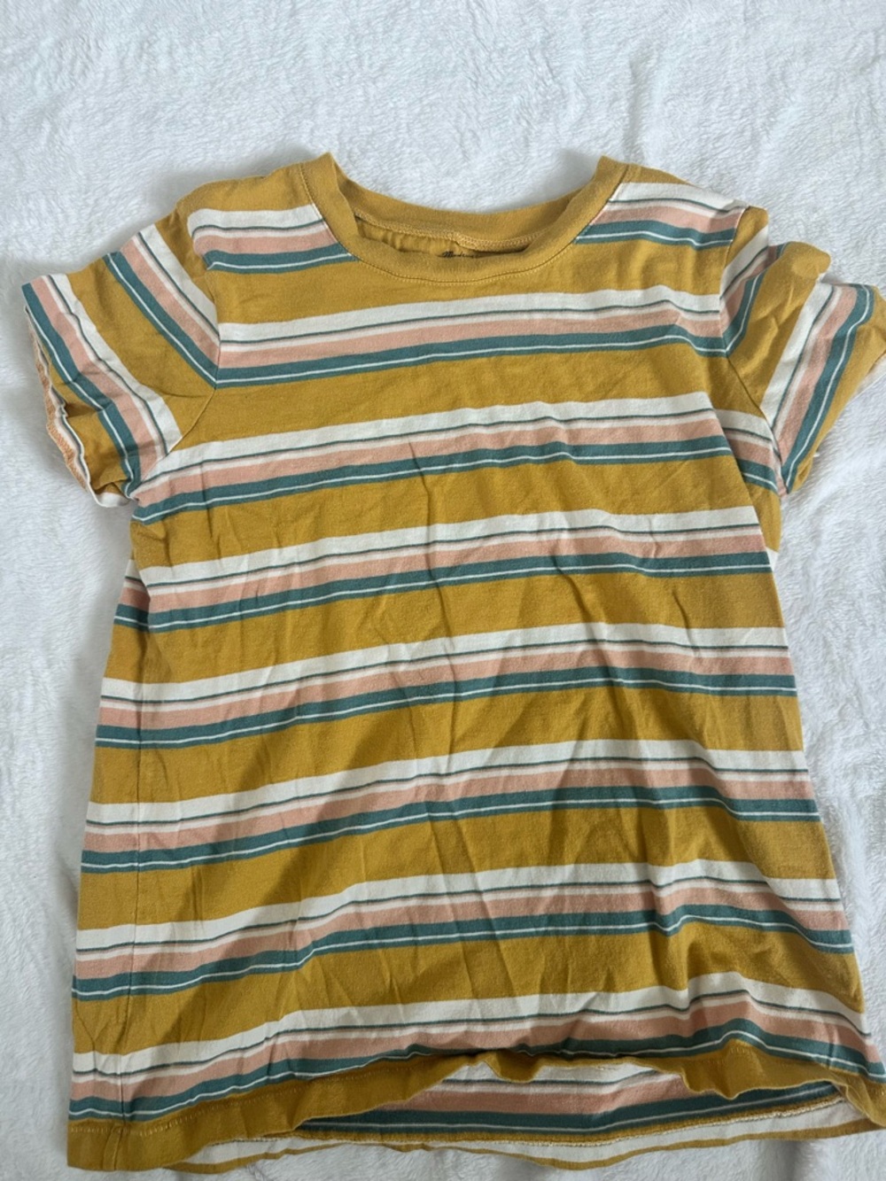 Madewell Mustard Striped Short-Sleeve Tee